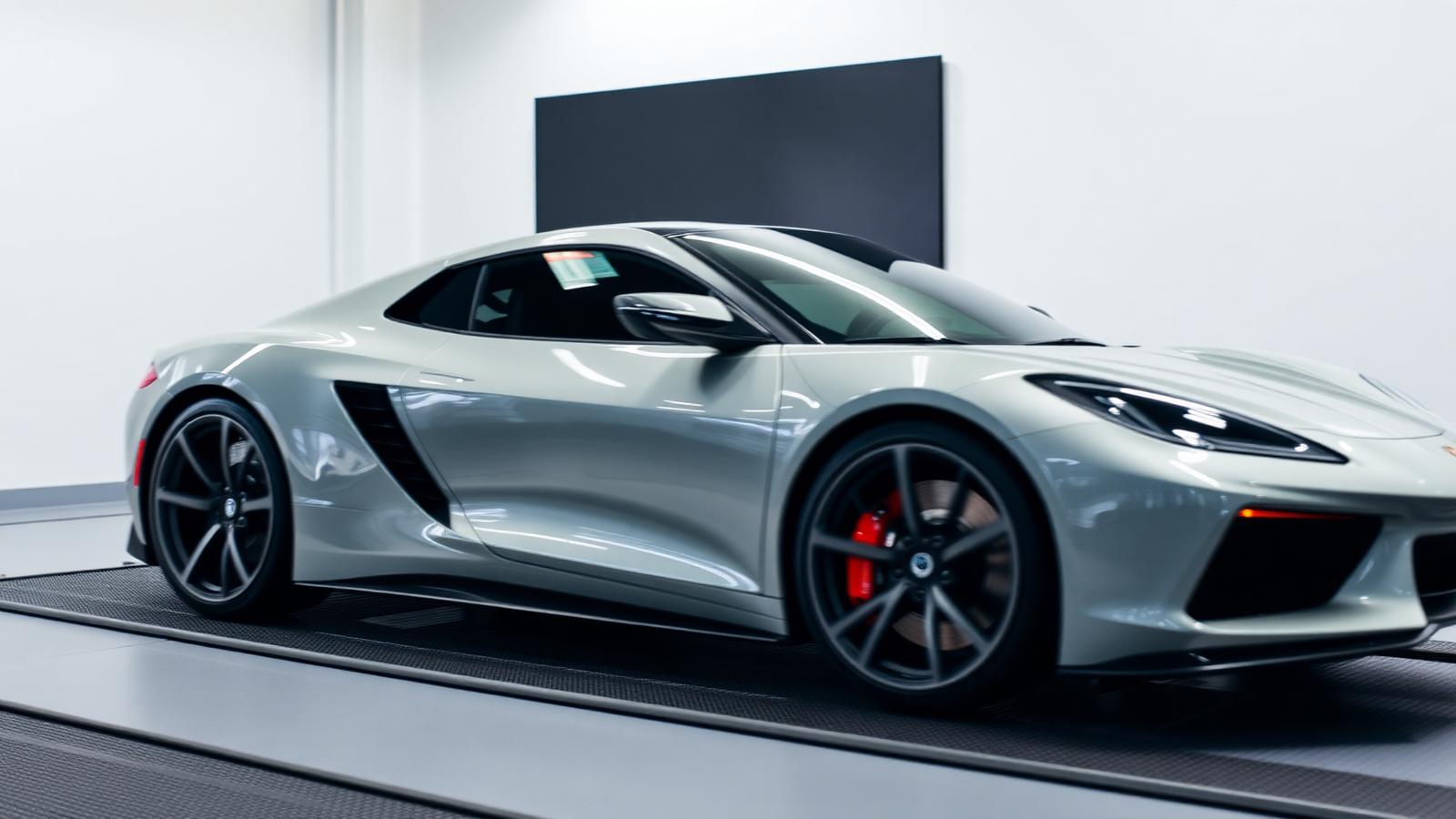Sports car on dyno