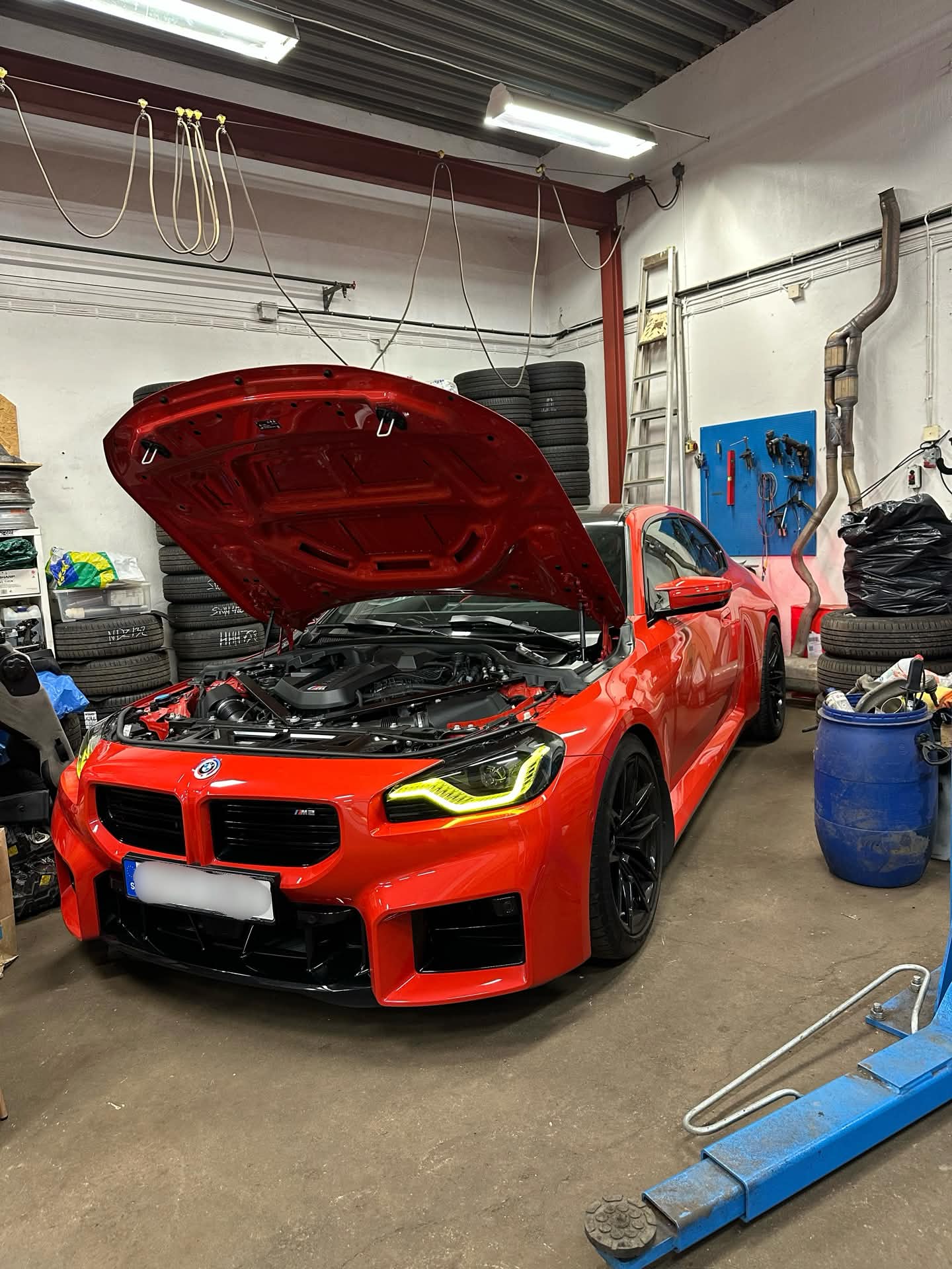 Sports car on dyno